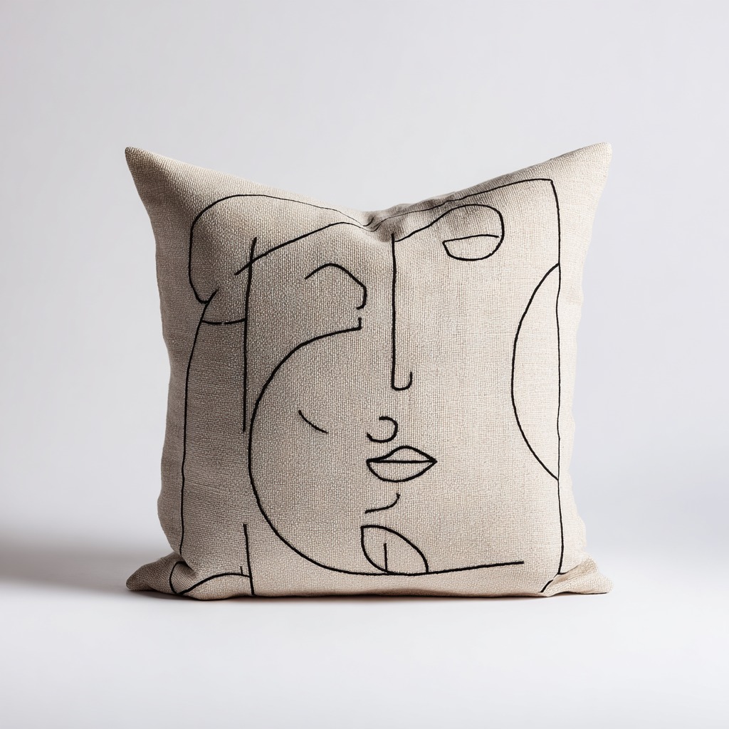 Pivxa Abstract Geometric Embroidered Pillow Cover