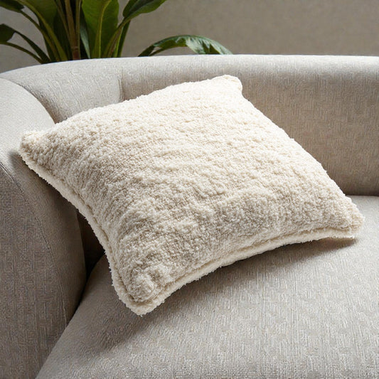 Pivxa Nordic Bouclé Teddy Pillow Cover - Cream White